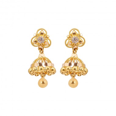 22k Yellow Gold Jimikki Earrings for Kids - 916